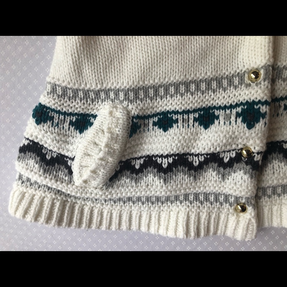 Janie & Jack winter sweater cape fur trim